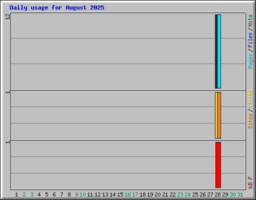 Daily usage for August 2025